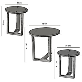 Hanah Home Mesas Nido Nogal Tablero Partículas Melamina 18mm Mesa Grande 52cm Mediana 43cm Pequeña 41cm